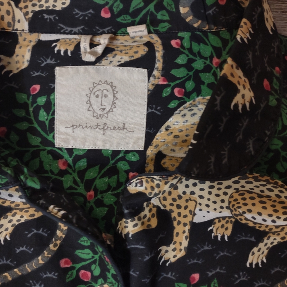 Print Fresh Organic Cotton PJ Top in Bagheera - Picture 5 of 10